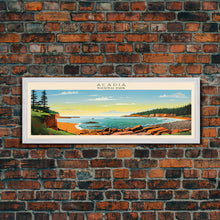 Carregar imagem no visualizador da galeria, Acadia National Park, Panoramic Maine Travel Art, National Park Print, Minimalist Travel Art, Midcentury Modern Style Landscape