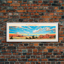 Carregar imagem no visualizador da galeria, Badlands National Park, Panoramic South Dakota Travel Art, National Park Print, Minimalist Travel Art, Midcentury Modern Style Landscape