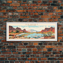 Load image into Gallery viewer, Big Bend National Park, Panoramic Texas Travel Art, National Park Print, Minimalist Travel Art, Midcentury Modern Style Landscape