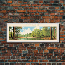 Cargar imagen en el visor de la galería, Congaree National Park, Panoramic South Carolina Travel Art, National Park Print, Minimalist Travel Art, Midcentury Modern Style Landscape