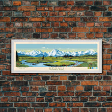 Load image into Gallery viewer, Denali National Park, Panoramic Alaska Travel Art, National Park Print, Minimalist Travel Art, Midcentury Modern Style Landscape
