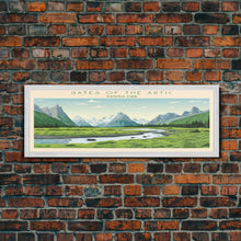 Cargar imagen en el visor de la galería, Gates Of The Arctic National Park Panoramic Alaska Travel Art, National Park Print, Minimalist Travel Art, Midcentury Modern Style Landscape