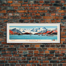 Carregar imagem no visualizador da galeria, Glacier Bay National Park, Panoramic Alaska Travel Art, National Park Print, Minimalist Travel Art, Midcentury Modern Style Landscape