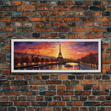 Load image into Gallery viewer, An Evening In Paris, Van Wogh Inspired Eiffel Tower Painting Canvas Print, Retro Modern Paris France Decor