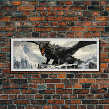 Load image into Gallery viewer, Dragon Painting, Framed Canvas Print, Dragon Art, Fantasy Art, Fantasy Painting, Watercolor Dragon Painting, Art Print