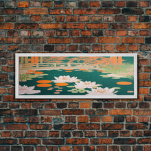 Load image into Gallery viewer, Japanese Style Zen Garden, Extra Large Wall Art, Framed Panoramic Canvas Print, Framed Wall Decor