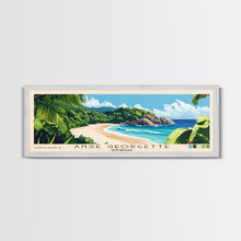 Load image into Gallery viewer, Anse Georgette, Seychelles Panoramic Beach Print, Vacation Gift, Seychelles Wall Art, Framed Canvas Print, Framed Beach Painting