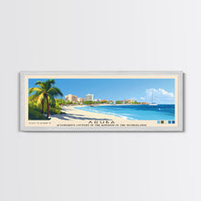 Load image into Gallery viewer, Aruba, autonomous country of the Kingdom of the Netherlands Panoramic Print, Vacation Gift, autonomous country of the Kingdom of the Netherlands Wall Art, Beach Painting, Beach Decor, Large Wall Art, Wood Frame Art