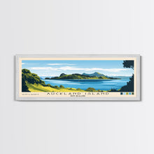 Load image into Gallery viewer, Auckland Island, New Zealand Panoramic Beach Print, Vacation Gift, New Zealand Wall Art, Beach Painting, Beach Decor, Beach Painting