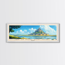 Load image into Gallery viewer, Bay of Mont Saint-Michel, France Panoramic Beach Print, Vacation Gift, France Wall Art, Framed Canvas Print, Framed Beach Painting