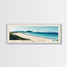 Load image into Gallery viewer, Berneray Sands, Scotland Panoramic Print, Vacation Gift, Scotland Wall Art, Beach Painting, Beach Decor, Large Wall Art, Wood Frame Art