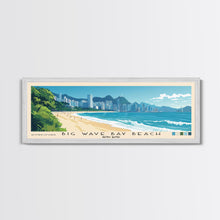 Load image into Gallery viewer, Big Wave Bay Beach, Hong Kong Panoramic Print, Vacation Gift, Hong Kong Wall Art, Beach Painting, Beach Decor, Beach Or Lakehouse Art