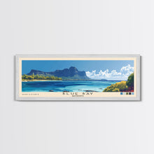 Load image into Gallery viewer, Blue Bay, Mauritius Panoramic Print, Vacation Gift, Mauritius Wall Art, Beach Painting, Beach Decor, Large Wall Art, Wood Frame Art