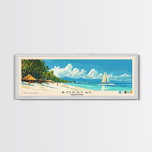Load image into Gallery viewer, Boracay, Philippines Panoramic Print, Vacation Gift, Philippines Wall Art, Beach Painting, Beach Decor, Large Wall Art, Wood Frame Art