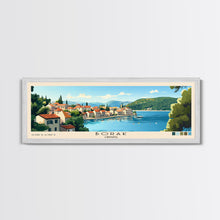 Load image into Gallery viewer, Borak, Croatia Panoramic Beach Print, Vacation Gift, Croatia Wall Art, Framed Canvas Print, Framed Beach Painting