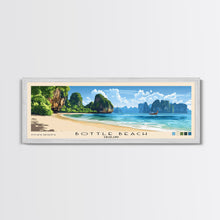 Load image into Gallery viewer, Bottle Beach, Thailand Panoramic Beach Print, Vacation Gift, Thailand Wall Art, Beach Painting, Beach Decor, Beach Painting