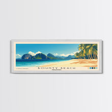 Load image into Gallery viewer, Bounty Beach, Philippines Panoramic Beach Print, Vacation Gift, Philippines Wall Art, Beach Painting, Beach Decor, Beach Painting