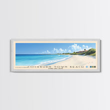 Cargar imagen en el visor de la galería, Cockburn Town Beach, Turks and Caicos Panoramic Beach Print, Vacation Gift, Turks and Caicos Wall Art, Beach Painting, Beach Decor, Beach Painting