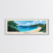 Cargar imagen en el visor de la galería, Coki Point Beach, US Virgin islands Panoramic Print, Vacation Gift, US Virgin islands Wall Art, Beach Painting, Beach Decor, Large Wall Art, Wood Frame Art