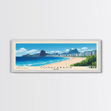 Load image into Gallery viewer, Copacabana, Brazil Panoramic Beach Print, Vacation Gift, Brazil Wall Art, Framed Canvas Print, Framed Beach Painting
