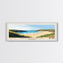 Load image into Gallery viewer, Crantock Beach, United Kingdom Panoramic Beach Print, Vacation Gift, United Kingdom Wall Art, Framed Canvas Print, Framed Beach Painting