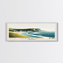 Load image into Gallery viewer, Cuckmere Haven, United Kingdom Panoramic Beach Print, Vacation Gift, United Kingdom Wall Art, Framed Canvas Print, Framed Beach Painting
