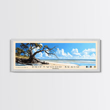 Carregar imagem no visualizador da galeria, Driftwood Beach, Georgia Panoramic Beach Print, Vacation Gift, Georgia Wall Art, Framed Canvas Print, Framed Beach Painting