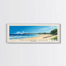 Load image into Gallery viewer, Freshwater Beach, Australia Panoramic Print, Vacation Gift, Australia Wall Art, Beach Painting, Beach Decor, Large Wall Art, Wood Frame Art