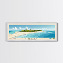 Load image into Gallery viewer, Gibbs Cay, Turks and Caicos Panoramic Print, Vacation Gift, Turks and Caicos Wall Art, Beach Painting, Beach Decor, Large Wall Art, Wood Frame Art