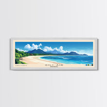 Load image into Gallery viewer, Gili Air, Indonesia Panoramic Beach Print, Vacation Gift, Indonesia Wall Art, Framed Canvas Print, Framed Beach Painting