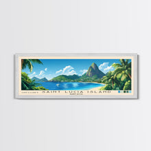 Load image into Gallery viewer, Saint Lucia Island, Saint Lucia Panoramic Print, Vacation Gift, Saint Lucia Wall Art, Beach Painting, Beach Decor, Beach Or Lakehouse Art