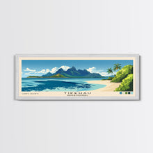Load image into Gallery viewer, Tikehau, French Polynesia Panoramic Print, Vacation Gift, French Polynesia Wall Art, Beach Painting, Beach Decor, Large Wall Art, Wood Frame Art
