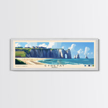Carregar imagem no visualizador da galeria, Étretat, France Panoramic Beach Print, Vacation Gift, France Wall Art, Beach Painting, Beach Decor, Beach Painting