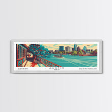 Carregar imagem no visualizador da galeria, Austin Texas Panoramic Travel Poster Canvas Print