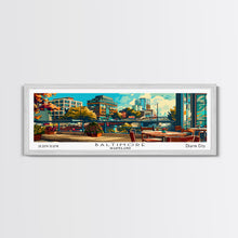 Carregar imagem no visualizador da galeria, Baltimore Maryland Panoramic Wall Art Framed Canvas Print, Mid Century Modern Art, Pop Art Style, Travel Poster, Home Decor, Retro Style