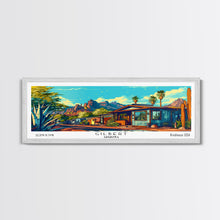 Load image into Gallery viewer, Gilbert Arizona Panoramic Wall Art Framed Canvas Print, Mid Century Modern Art, Pop Art Style, Travel Poster, Home Decor, Retro Style
