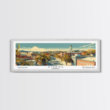 Load image into Gallery viewer, Athens Georgia Panoramic Painting, Mid Century Modern Framed Canvas Print, Retro Pop Art Travel Poster, Living Room Wall Art Decor, City Print