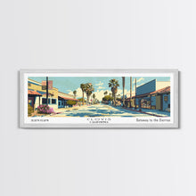 Load image into Gallery viewer, Clovis California Panoramic Wall Art, Mid Century Modern Framed Canvas Print, Retro Pop Art Travel Poster, City Office Decor, Home Art