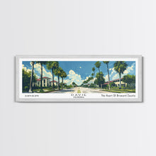Load image into Gallery viewer, Davie Florida Panoramic Painting, Mid Century Modern Framed Canvas Print, Retro Pop Art Travel Poster, City Wall Art, Home Decor