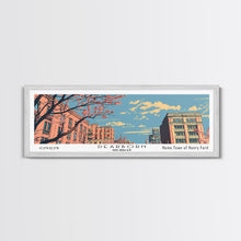 Load image into Gallery viewer, Dearborn Michigan Panoramic Painting, Mid Century Modern Framed Canvas Print, Retro Pop Art Travel Poster, City Wall Decor, Office Wall Art