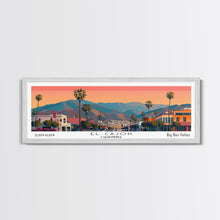 Load image into Gallery viewer, El Cajon California Panoramic Wall Art, Mid Century Modern Framed Canvas Print, Retro Pop Art Travel Poster, City Home Decor, Office Art