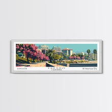 Load image into Gallery viewer, Fresno California Panoramic Painting, Framed Canvas Print, Mid Century Modern Wall Art, Retro Pop Art Travel Poster, Living Room Decor, City Art
