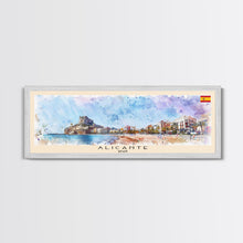 Carregar imagem no visualizador da galeria, Alicante Spain Travel Print Wall Art, Panoramic City Art, Travel Art, Wall Decor, Vacation Gift, Framed Canvas Print Or Metal Art