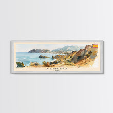 Load image into Gallery viewer, Almeria Spain Panoramic Travel Poster, Framed Canvas Print or Metal Wall Art, Travel Art, Home Decor, Panoramic Painting, Midcentury Art