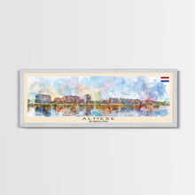Load image into Gallery viewer, Almere Netherlands Wall Art, Panoramic Travel Poster, Panoramic Framed Canvas Print, City Wall Art, Wall Hanging Home Decor, Travel Art