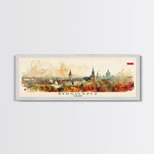 Carregar imagem no visualizador da galeria, Bydgoszcz Poland Travel Art, City Art, Framed Canvas Print or Metal Wall Art, Europe Travel Poster, Panoramic Wall Art, Extra Wide Wall Art