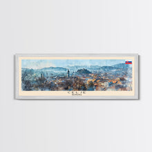 Cargar imagen en el visor de la galería, Celje Slovenia Panoramic Travel Poster, Framed Canvas Print or Metal Wall Art, Travel Art, Home Decor, Panoramic Painting, Midcentury Art