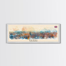 Load image into Gallery viewer, Derby United Kingdom Travel Print Wall Art, Panoramic City Art, Travel Art, Wall Decor, Vacation Gift, Framed Canvas Print Or Metal Art