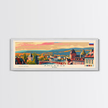 Load image into Gallery viewer, Angarsk Russia Panoramic Travel Poster, Framed Canvas Print or Metal Wall Art, Travel Art, Home Decor, Panoramic Painting, Midcentury Art