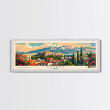 Load image into Gallery viewer, Athens Greece Travel Art, City Art, Framed Canvas Print or Metal Wall Art, Europe Travel Poster, Panoramic Wall Art, Extra Wide Wall Art